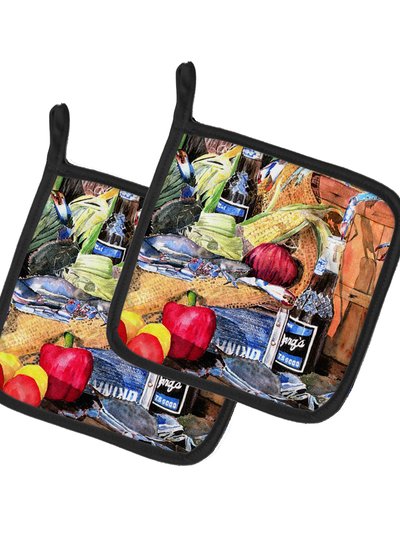 Caroline's Treasures Crabs and Barqs Pair of Pot Holders product