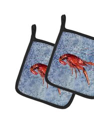 Crawfish Cool Water Pair of Pot Holders