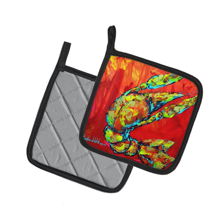 Crawfish Hot Craw Pair of Pot Holders