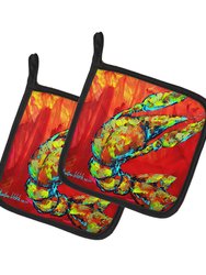 Crawfish Hot Craw Pair of Pot Holders