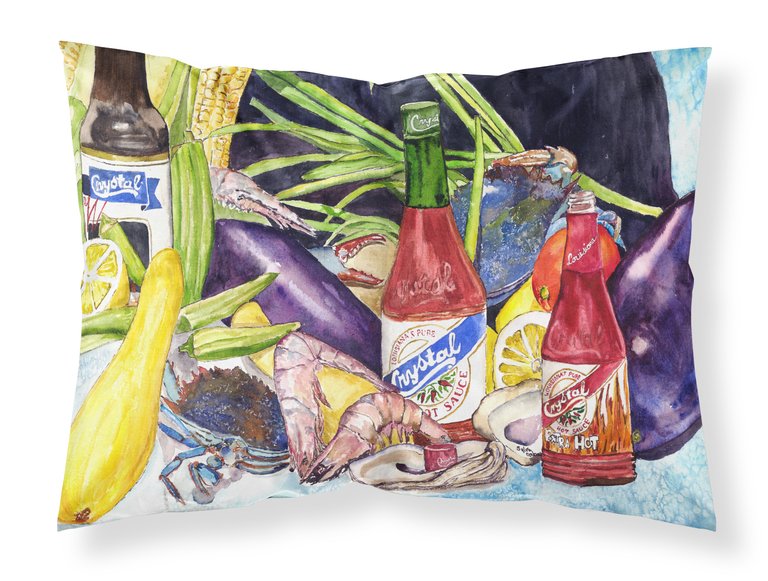 Crystal Hot Sauce with Seafood Fabric Standard Pillowcase