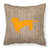 Dachshund Burlap and Orange BB1088 Fabric Decorative Pillow