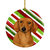 Dachshund Candy Cane Holiday Christmas Ceramic Ornament