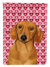 Dachshund Hearts Love and Valentine's Day Portrait Garden Flag 2-Sided 2-Ply