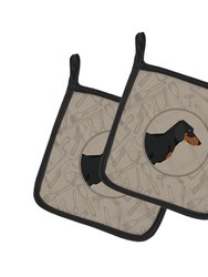 Dachshund In the Kitchen Pair of Pot Holders