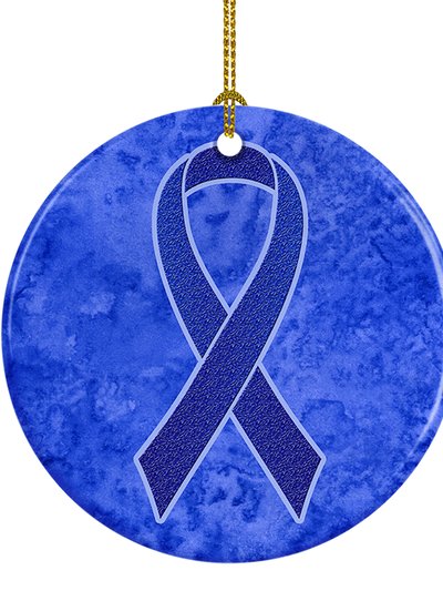 Caroline's Treasures Dark Blue Ribbon for Colon Cancer Awareness Ceramic Ornament product