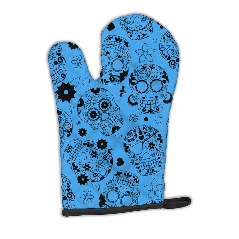 Day of the Dead Blue Oven Mitt - Blue