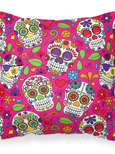 Caroline's Treasures Day of the Dead Pink Fabric Decorative Pillow product