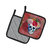 Day of the Dead Red Flowers Skull  Pair of Pot Holders