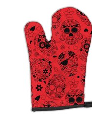 Day of the Dead Red Oven Mitt - Red