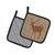 Deer Burlap and Brown BB1012 Pair of Pot Holders