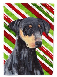 Doberman Candy Cane Holiday Christmas Garden Flag 2-Sided 2-Ply