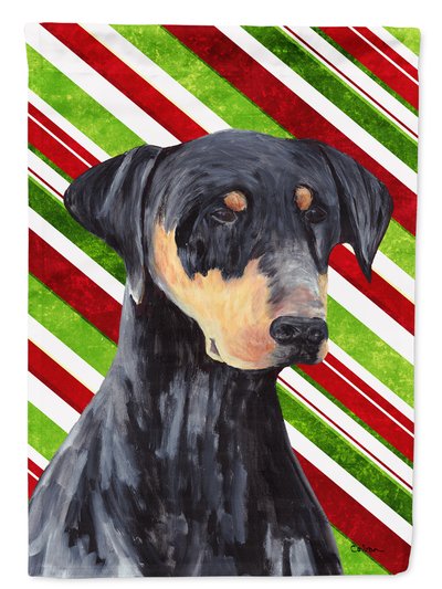 Caroline's Treasures Doberman Candy Cane Holiday Christmas Garden Flag 2-Sided 2-Ply product