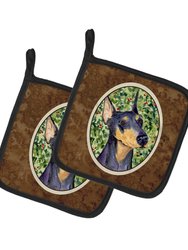 Doberman Pair of Pot Holders