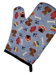 Dog House Collection Dachshund Red Brown Oven Mitt