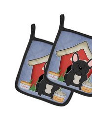 Dog House Collection French Bulldog Black Pair of Pot Holders