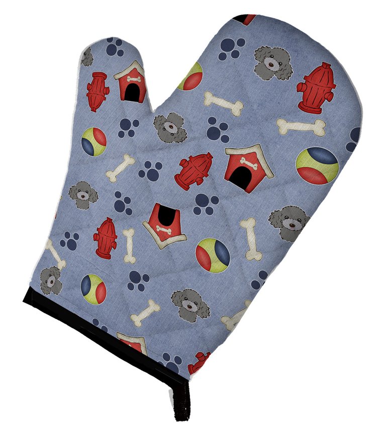 Dog House Collection Silver Gray Poodle Oven Mitt