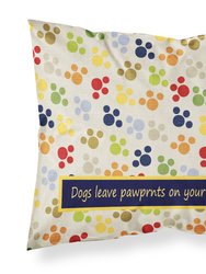 Dogs leave pawprints on your heart Fabric Standard Pillowcase