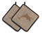 Dolphin Burlap and Brown BB1025 Pair of Pot Holders