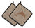 Dolphin Burlap and Brown BB1025 Pair of Pot Holders