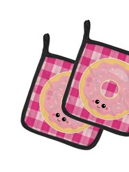 Donut Face Pair of Pot Holders