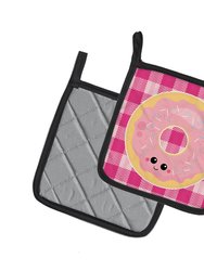 Donut Face Pair of Pot Holders