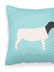 Dorper Sheep Blue Check Fabric Decorative Pillow