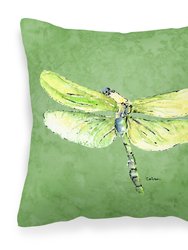 Dragonfly on Avacado Fabric Decorative Pillow