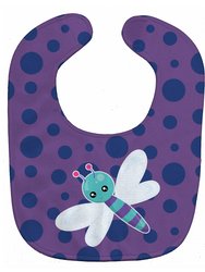 Dragonfly on Purple Polkadots Baby Bib