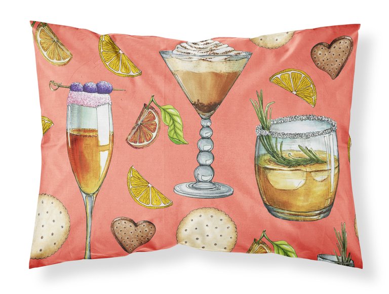 Drinks and Cocktails Salmon Fabric Standard Pillowcase