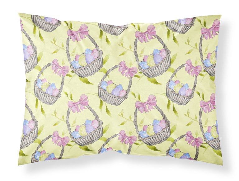 Easter Basket and Eggs Fabric Standard Pillowcase