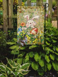 Easter Bunny And Eggs Garden Flag 2-Sided 2-Ply