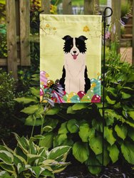 Easter Eggs Border Collie Black White Garden Flag 2-Sided 2-Ply