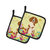 Easter Eggs Brittany Spaniel Pair of Pot Holders