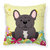 Easter Eggs French Bulldog Brindle Fabric Decorative Pillow