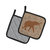 Elephant Burlap and Brown BB1011 Pair of Pot Holders