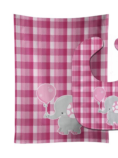 Caroline's Treasures Elephant with Pink Balloon Baby Bib & Burp Cloth product