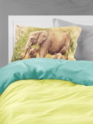 Elephants by Daphne Baxter Fabric Standard Pillowcase