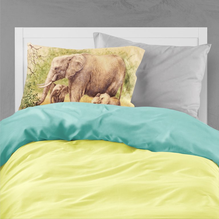 Elephants by Daphne Baxter Fabric Standard Pillowcase