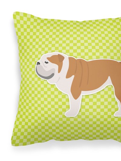 Caroline's Treasures English Bulldog Checkerboard Green Fabric Decorative Pillow product