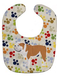 English Bulldog Pawprints Baby Bib