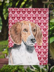 English Foxhound Hearts And Love Garden Flag 2-Sided 2-Ply