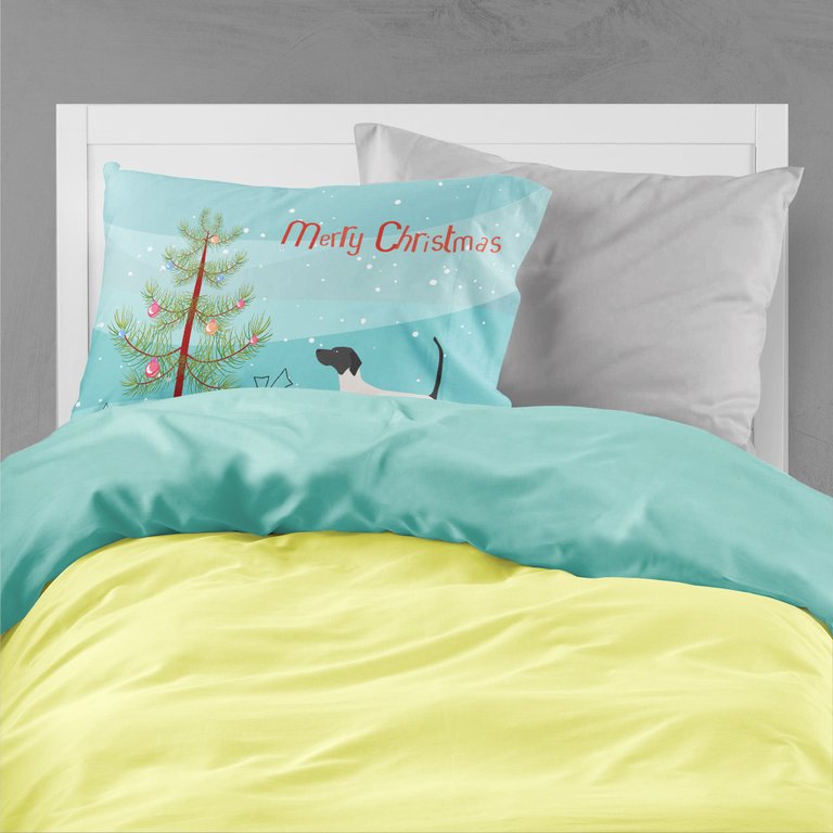 English Pointer Merry Christmas Tree Fabric Standard Pillowcase