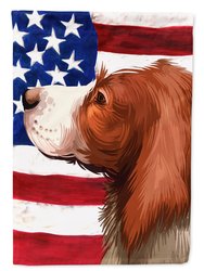 English Setter Dog American Flag Garden Flag 2-Sided 2-Ply