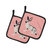 English Spot Rabbit Pink Check Pair of Pot Holders