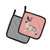 English Spot Rabbit Pink Check Pair of Pot Holders