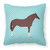 English Thoroughbred Horse Blue Check Fabric Decorative Pillow