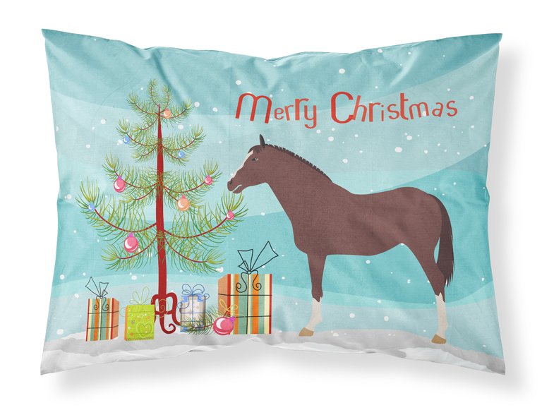 English Thoroughbred Horse Christmas Fabric Standard Pillowcase