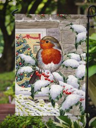 European Robin at the Window Garden Flag 2-Sided 2-Ply