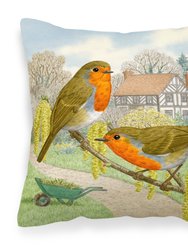 European Robin by Sarah Adams Fabric Decorative Pillow